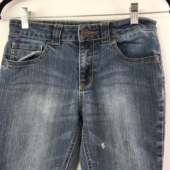 Guess Jeans Dark Wash Distressed Denim Fade - Picture 3 of 6